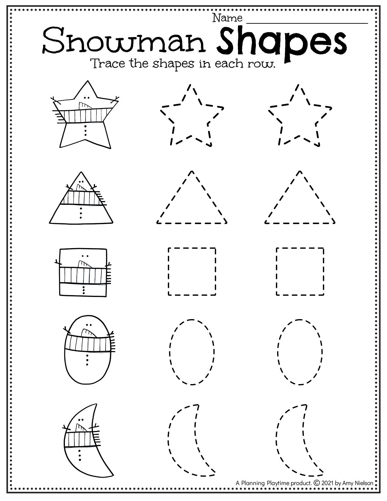 winter worksheets preschool - planning playtime
